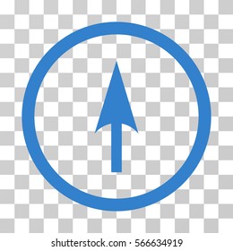 Arrow Axis Y rounded icon. Vector illustration style is flat iconic symbol inside a circle, cobalt color, transparent background. Designed for web and software interfaces.