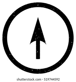 Arrow Axis Y rubber seal stamp watermark. Icon vector symbol with grunge design and unclean texture. Scratched black ink sign on a white background.