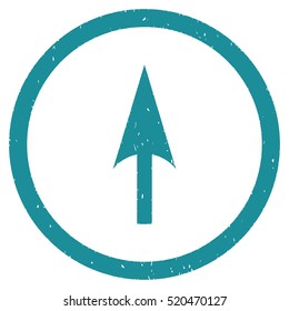 Arrow Axis Y rubber seal stamp watermark. Icon vector symbol with grunge design and dust texture. Scratched soft blue ink sign on a white background.