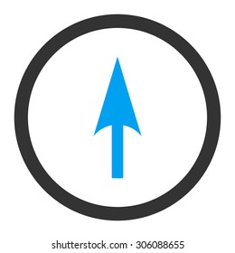 Arrow Axis Y vector icon. This rounded flat symbol is drawn with blue and gray colors on a white background.