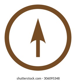 Arrow Axis Y vector icon. This rounded flat symbol is drawn with brown color on a white background.