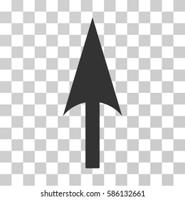 Arrow Axis Y vector pictograph. Illustration style is flat iconic gray symbol on a transparent background.