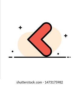 Arrow, Back, Backward, Left  Business Flat Line Filled Icon Vector Banner Template