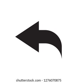 Arrow back - black icon on white background vector illustration for website, mobile application, presentation, infographic. Concept sign. Graphic design element. 