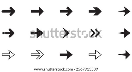 arrow back button curved download forward icon. eps vector icon sign symbol right left join send arrows. black arrow isolated on white background. 