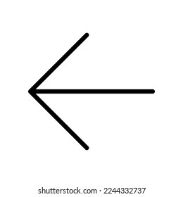 Arrow back icon line isolated on white background. Black flat thin icon on modern outline style. Linear symbol and editable stroke. Simple and pixel perfect stroke vector illustration. 