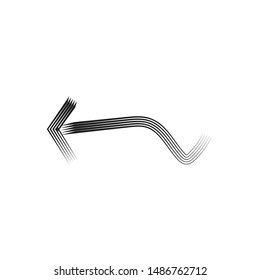 Arrow back icon on white background