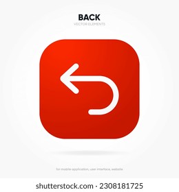 Arrow back icon. Previous direction symbol. Icon arrow symbol. Left symbol. Returning arrow icon. Return icon. Go back sign.