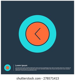 arrow Back icon, vector illustration. Flat color design style