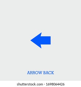 arrow back icon. arrow back vector on gray background