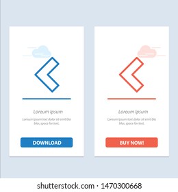 Arrow, Back, Left  Blue and Red Download and Buy Now web Widget Card Template. Vector Icon Template background