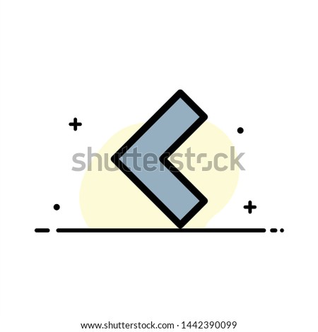 Arrow, Back, Left  Business Flat Line Filled Icon Vector Banner Template