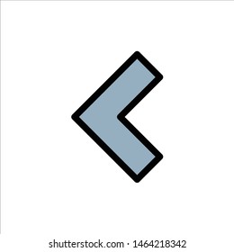 Arrow, Back, Left  Flat Color Icon. Vector icon banner Template. Vector Icon Template background