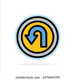 Arrow, Back, Navigation, Way Abstract Circle Background Flat color Icon. Vector Icon Template background