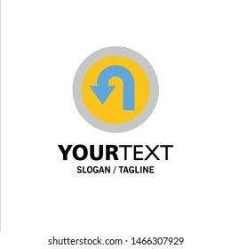 Arrow, Back, Navigation, Way Business Logo Template. Flat Color. Vector Icon Template background