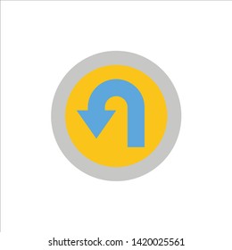 Arrow, Back, Navigation, Way  Flat Color Icon. Vector icon banner Template