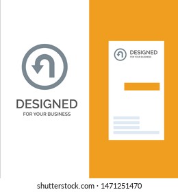Arrow, Back, Navigation, Way Grey Logo Design and Business Card Template. Vector Icon Template background