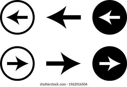Arrow Back and Next Set Icon In Trendy Design Vector Eps 10