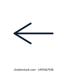Arrow back outline icon. For web design. Vector illustration