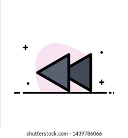 Arrow, Back, Reverse, Rewind  Business Flat Line Filled Icon Vector Banner Template