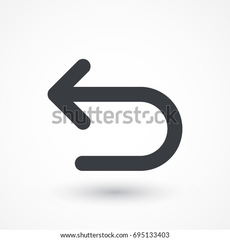 Arrow back vector icon. Direction sign. Icon arrow symbol, website ui, vector cursor flat design element, direction arrow. Returning arrow icon. Return icon vector button, push sign