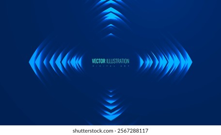 arrow background futuristic style, transform and growth concept creative banner, geometry digital line direction success and statistic poster template