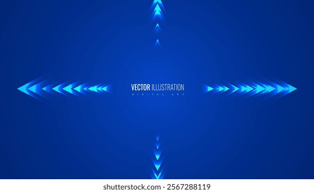 arrow background futuristic style, transform and growth concept creative banner, geometry digital line direction success and statistic poster template