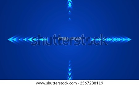 arrow background futuristic style, transform and growth concept creative banner, geometry digital line direction success and statistic poster template