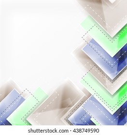 Fondo de flecha. Folleto de vectores web, volante de Internet, papel pintado o diseño de carteles de portada. Estilo geométrico, formas de flecha brillante realistas y coloridas con espacio de copia. Banner de idea direccional