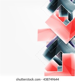 Arrow background. Vector web brochure, internet flyer, wallpaper or cover poster design. Geometric style, colorful realistic glossy arrow shapes with copyspace. Directional idea banner