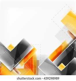 Arrow background. Vector web brochure, internet flyer, wallpaper or cover poster design. Geometric style, colorful realistic glossy arrow shapes with copyspace. Directional idea banner