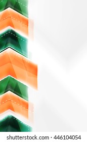 Arrow background. Vector web brochure, internet flyer, wallpaper or cover poster design. Geometric style, colorful realistic glossy arrow shapes with copyspace. Directional idea banner