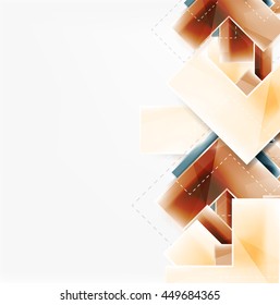 Arrow background. Vector web brochure, internet flyer, wallpaper or cover poster design. Geometric style, colorful realistic glossy arrow shapes with copyspace. Directional idea banner