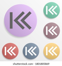 Arrow, backward badge color set icon. Simple glyph, flat vector of arrows icons for ui and ux, website or mobile application
