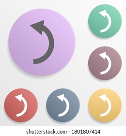Arrow, backward badge color set icon. Simple glyph, flat vector of arrows icons for ui and ux, website or mobile application