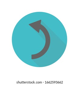 Flecha, icono de sombra larga hacia atrás. Glifo simple, vector plano de iconos de flecha para ui y ux, sitio web o aplicación móvil
