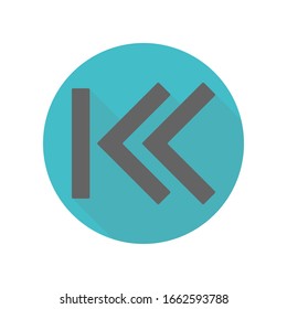Arrow, backward long shadow icon. Simple glyph, flat vector of arrow icons for ui and ux, website or mobile application