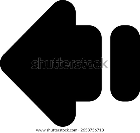 Arrow Backward Modern Black Icon Design