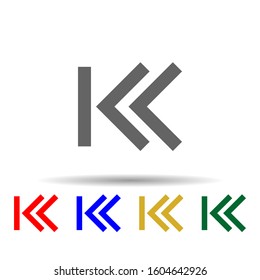 Arrow, backward multi color style icon. Simple glyph, flat vector of arrows icons for ui and ux, website or mobile application