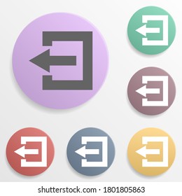 Arrow badge color set icon. Simple glyph, flat vector of arrows icons for ui and ux, website or mobile application