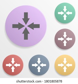 Arrow badge color set icon. Simple glyph, flat vector of arrows icons for ui and ux, website or mobile application