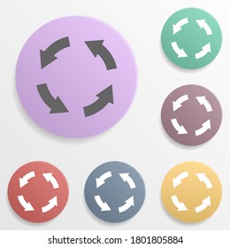 Arrow badge color set icon. Simple glyph, flat vector of arrows icons for ui and ux, website or mobile application