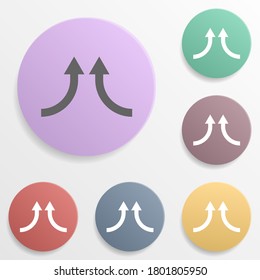 Arrow badge color set icon. Simple glyph, flat vector of arrows icons for ui and ux, website or mobile application