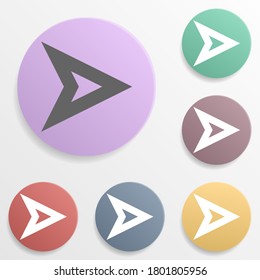 Arrow badge color set icon. Simple glyph, flat vector of arrows icons for ui and ux, website or mobile application
