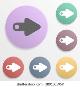 Arrow badge color set icon. Simple glyph, flat vector of arrows icons for ui and ux, website or mobile application