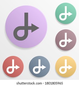 Arrow badge color set icon. Simple glyph, flat vector of arrows icons for ui and ux, website or mobile application