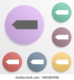 Arrow badge color set icon. Simple glyph, flat vector of arrows icons for ui and ux, website or mobile application