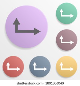 Arrow badge color set icon. Simple glyph, flat vector of arrows icons for ui and ux, website or mobile application