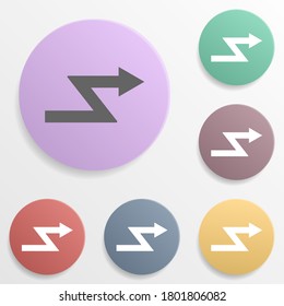 Arrow badge color set icon. Simple glyph, flat vector of arrows icons for ui and ux, website or mobile application