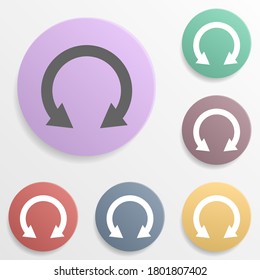 Arrow badge color set icon. Simple glyph, flat vector of arrows icons for ui and ux, website or mobile application